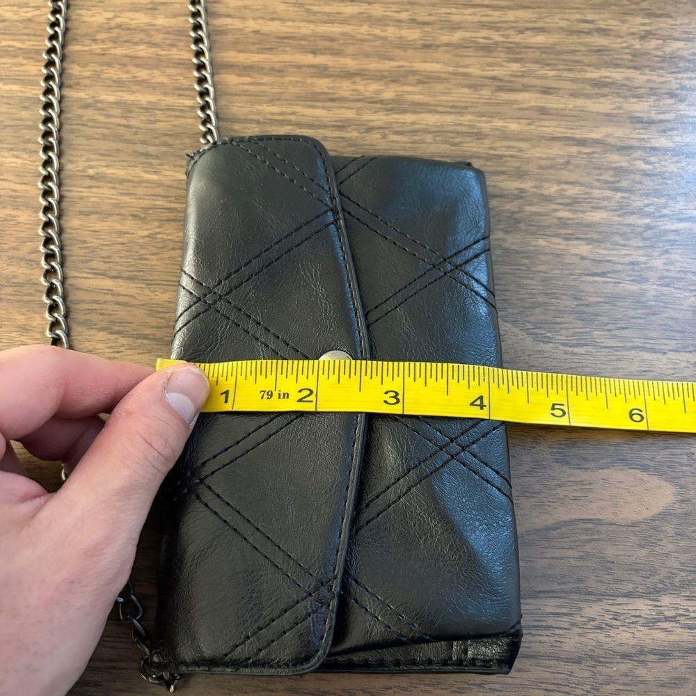 ❤️ Zara Quilted Black Mini Crossbody Bag with Chain OS - Picture 7 of 7